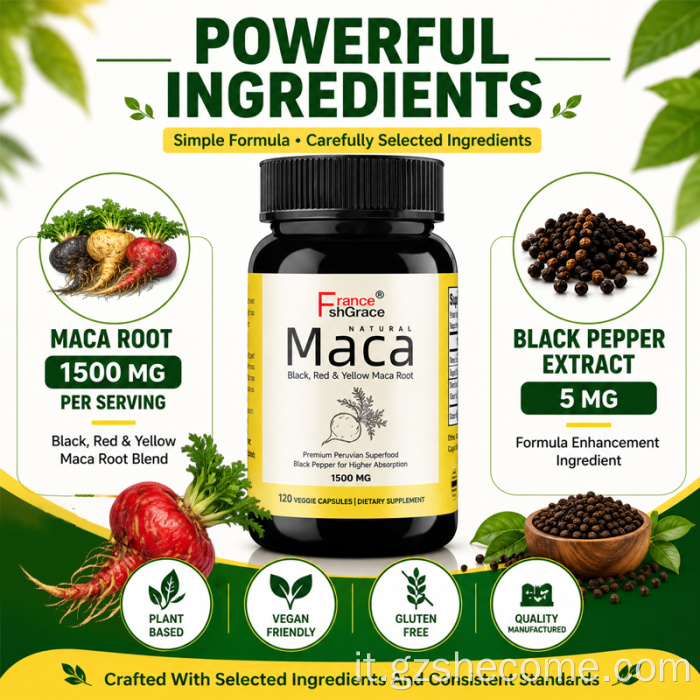 Shecome Maca aiuta con le capsule di maca antistress
